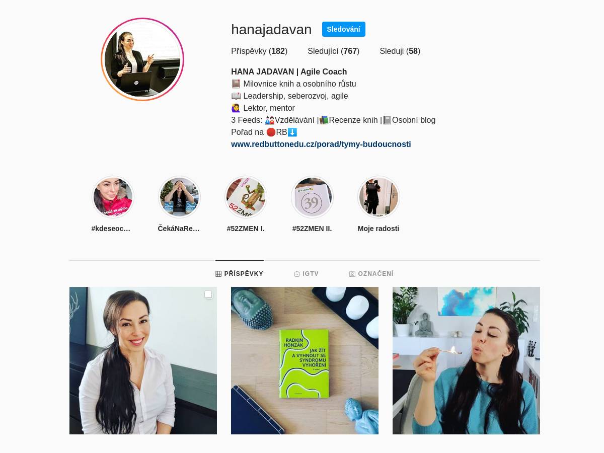 Hana Jadavan instagram náhled